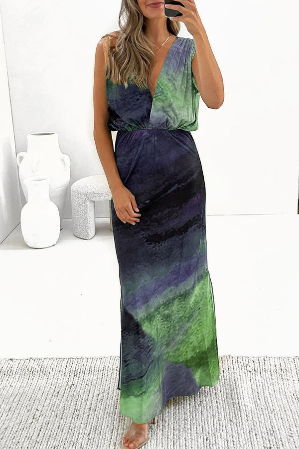 Women's Maxi Dress – Sleeveless – V-Neck – Lightweight – Relaxed Fit – Ankle Length