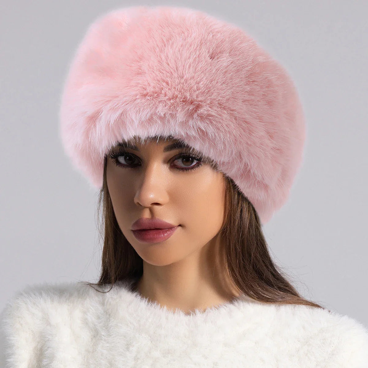 Isla Fitted Faux Fur Hat | Solid Full Crown Faux Fur Hat