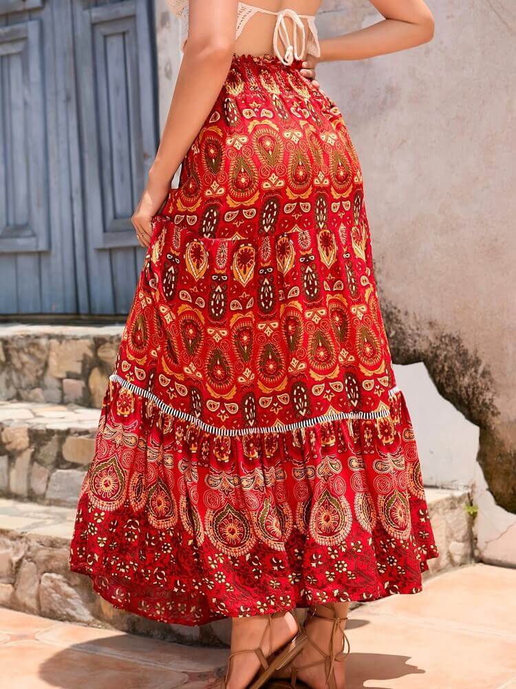 Women's Maxi Skirt – Bohemian Style – Lightweight Breathable Fabric – Flowy and Comfortable