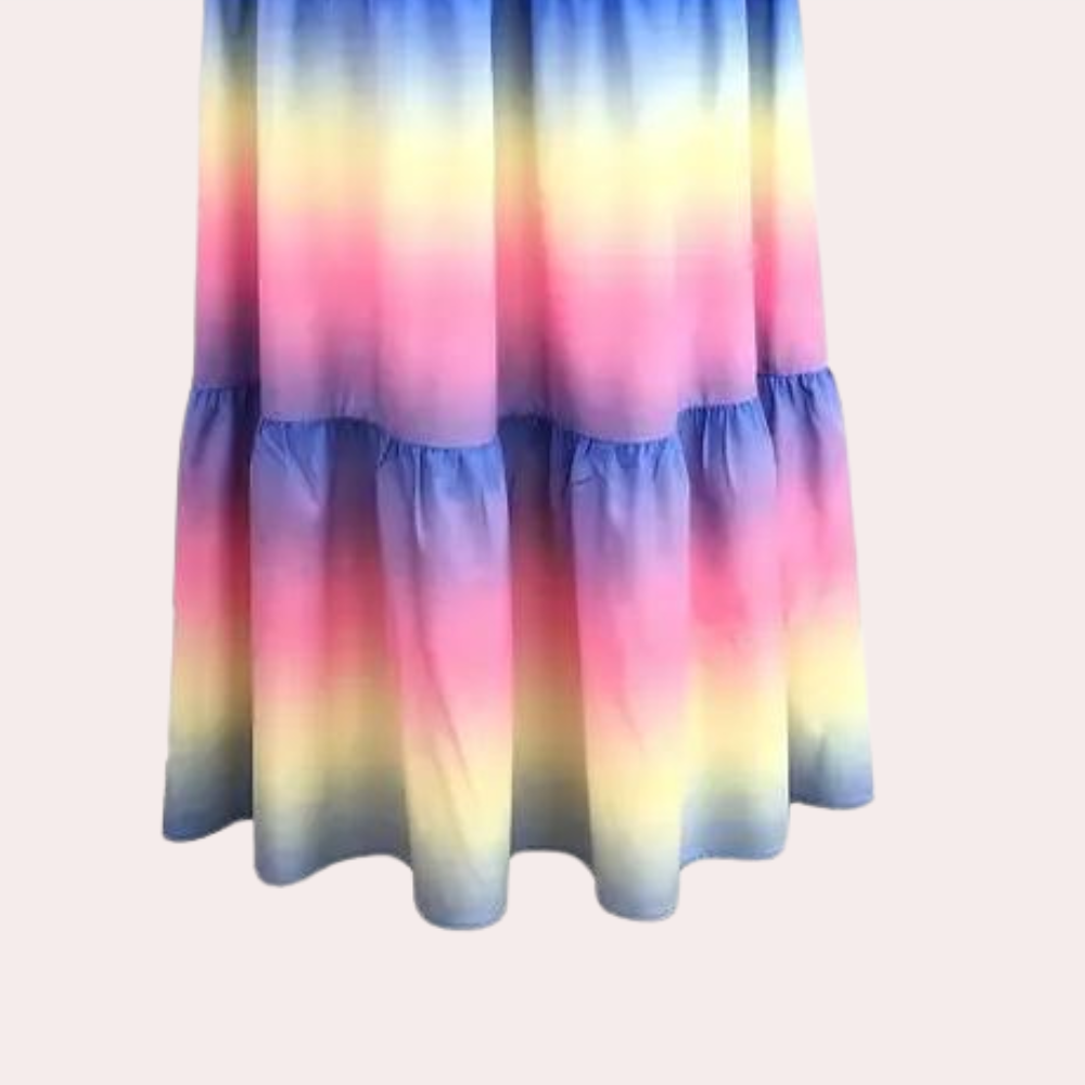 Women's Maxi Dress - Off-Shoulder - Smocked Bodice - Layered Skirt - Flowy and Elegant