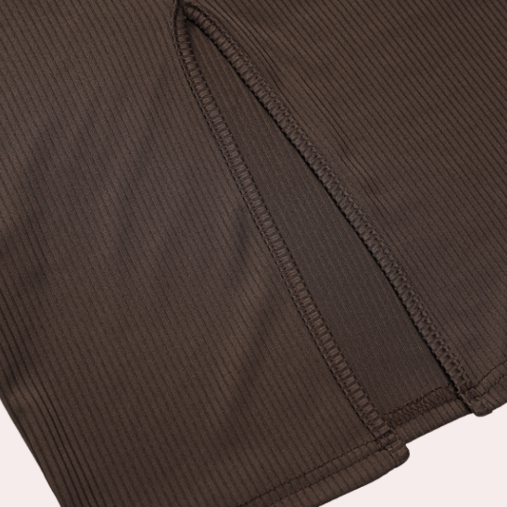 Women's Maxi Dress - Sleeveless Rib Knit - Tailored with High Neck - Elegant & Comfortable