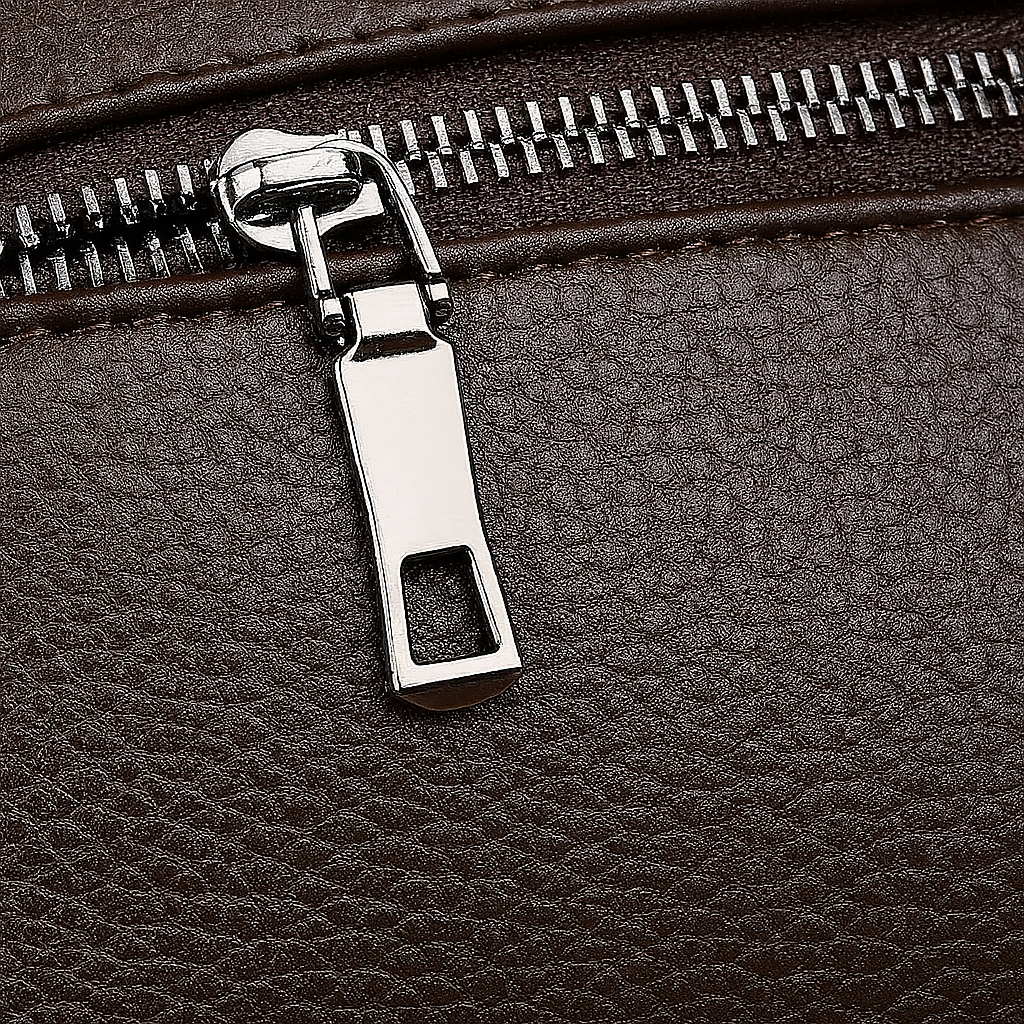 James Structured Pouch Bag | Pebbled Texture Zipper Closure Pouch Bag