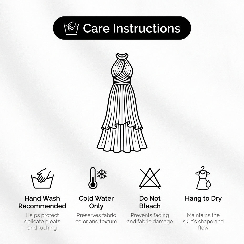 Pleated Fitted Bodice A-Line Maxi Dress for Women – Elegant & Flattering Fit