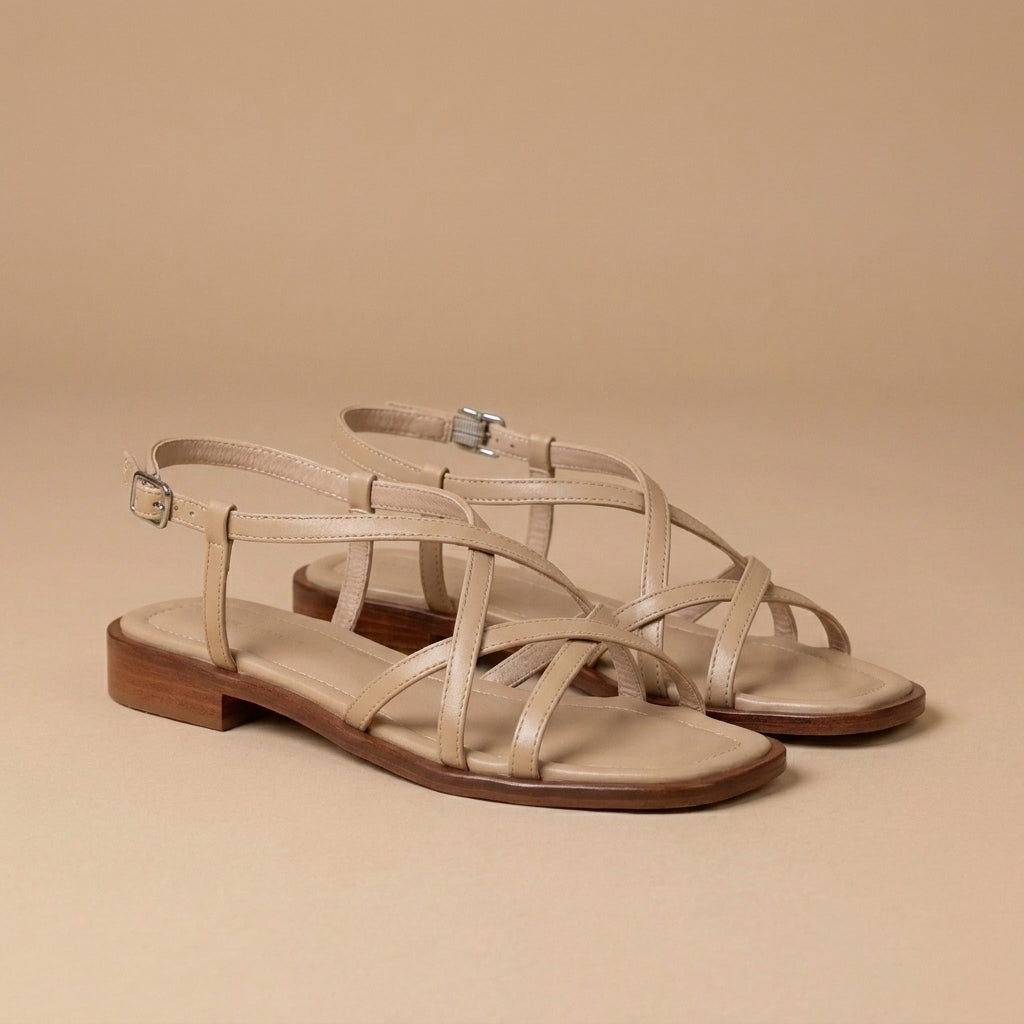 Strappy Flat Sandals for Women – Lightweight Everyday Style
