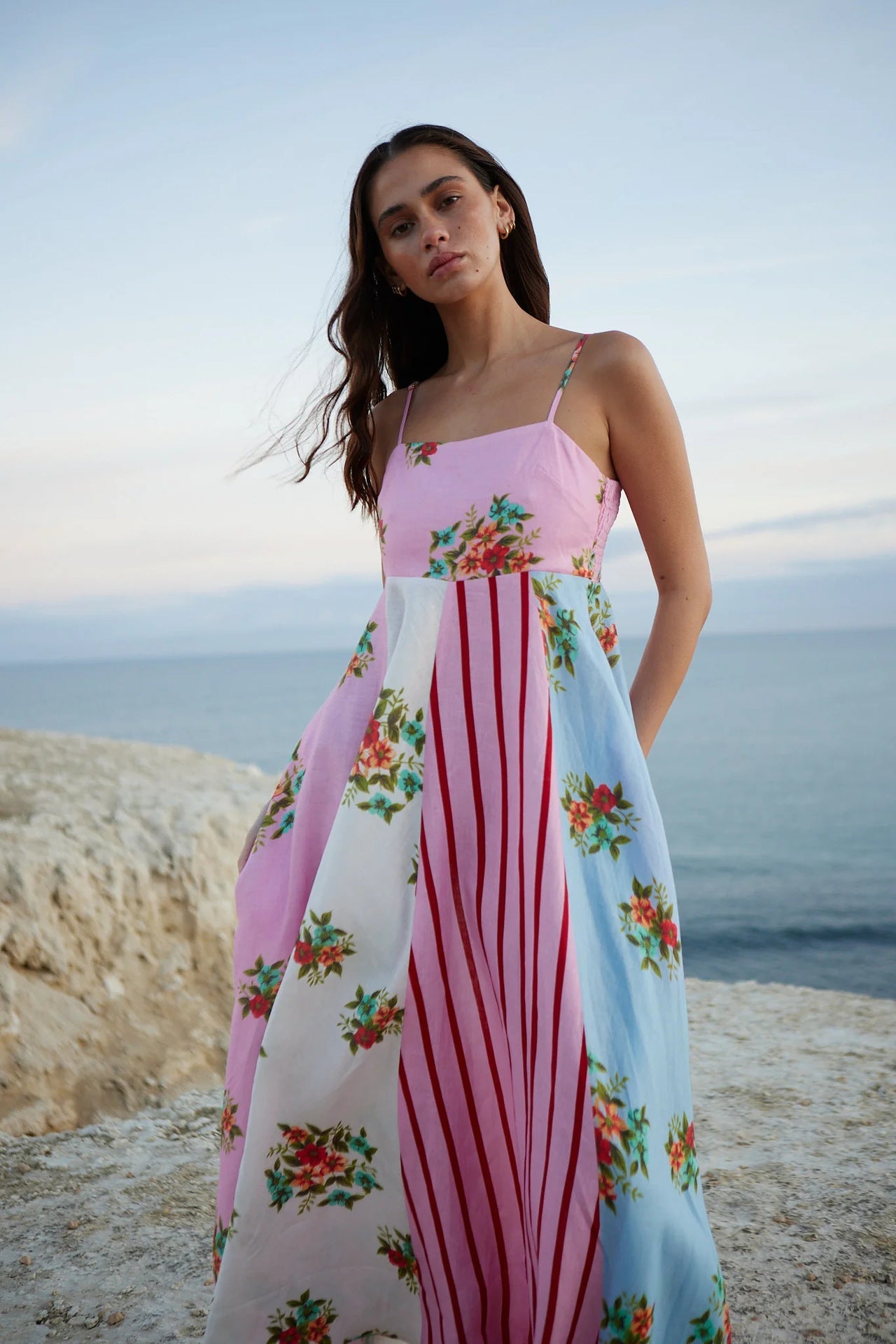 Women's Dress – Light Cotton – Flowy Fit – Artistic Print – Maxi Length