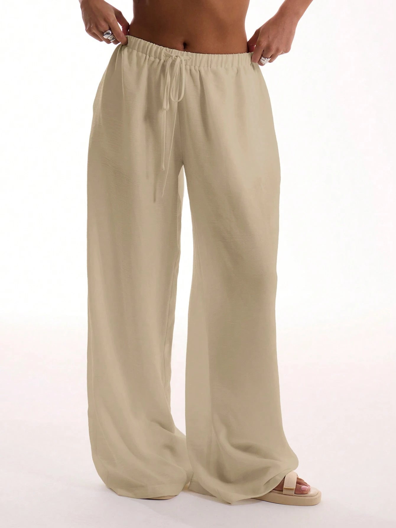 Women's Trousers with Wide Legs – Relaxed Fit – Breathable Material – Full Length