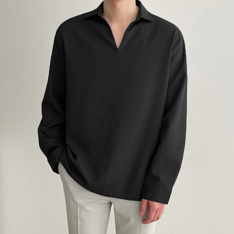Men's Pullover Shirt – V-Neck with Collar – Casual Fit – Light and Breathable