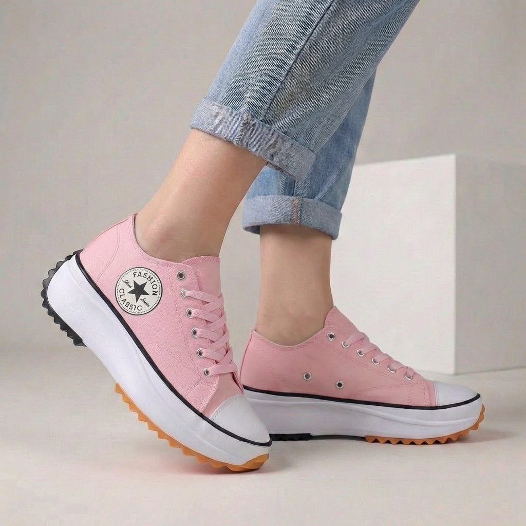 Platform Lace-Up Sneakers for Women – Everyday Comfort & Casual Style