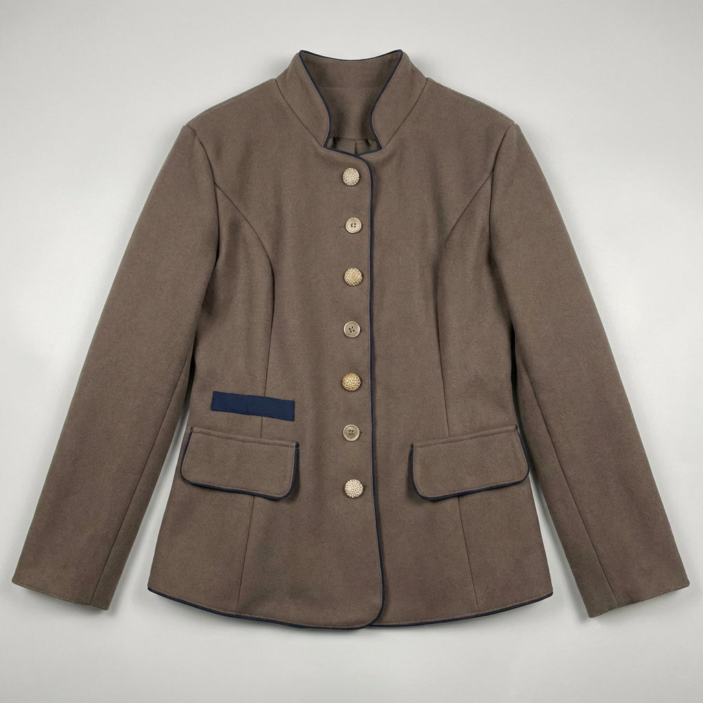Tailored Stand Collar Jacket for Women – Timeless Sophistication & Refined Style