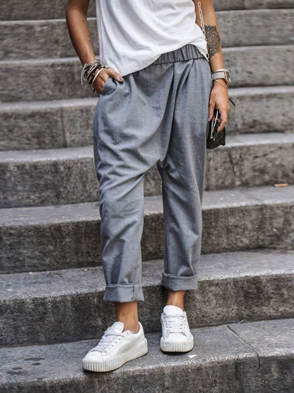 Women's Pants - Loose Fit - Elastic Waist - Light and Comfortable - Casual Style