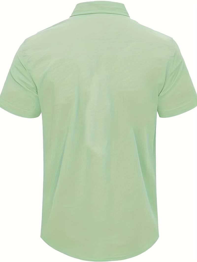 Men's Shirt - Short-Sleeved Button-Up - Classic Collar - Regular Fit - Breathable