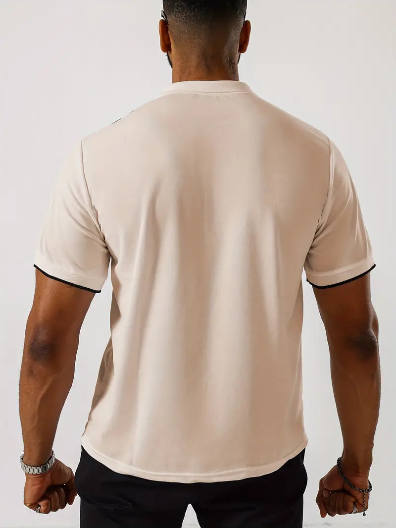 Men's Polo Shirt - Tailored Fit - Classic Collar - Vertical Stripes