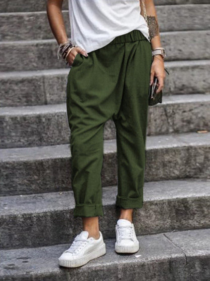 Women's Pants - Loose Fit - Elastic Waist - Light and Comfortable - Casual Style