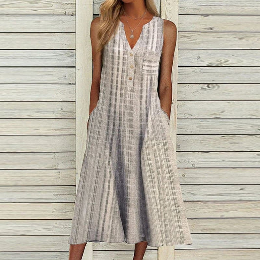 Morgane - Elegant maxi dress with side pockets