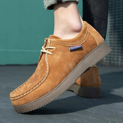 Men's Shoes - Suede Look - Comfortable Rubber Sole - Casual Lace-up Shoes