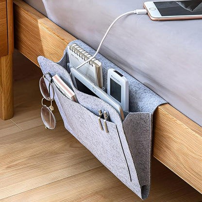 Minimalist Felt Bedside Organizer with Multiple Pockets