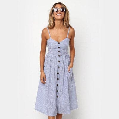 Luna - Elegant full dress with spaghetti straps