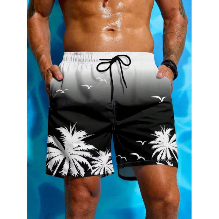 Men's Swim Shorts – Relaxed Fit – Quick-Drying Breathable Material – Medium Length