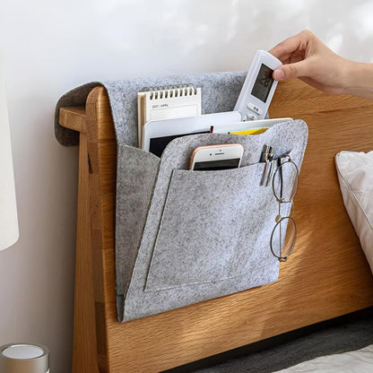 Minimalist Felt Bedside Organizer with Multiple Pockets