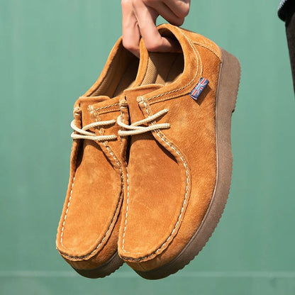 Men's Shoes - Suede Look - Comfortable Rubber Sole - Casual Lace-up Shoes