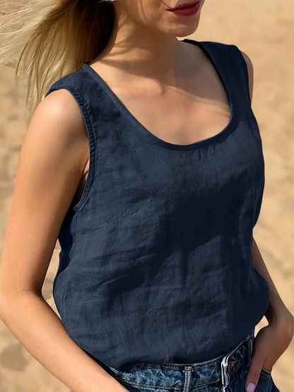 Women's Top – Sleeveless Lightweight Design – Round Neck – Breathable and Relaxed Fit