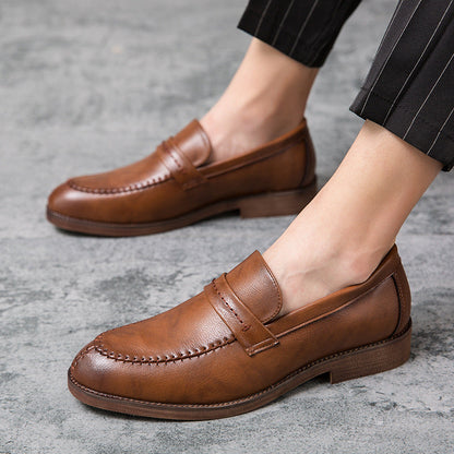 Men's Leather Loafers – Slip-On – Penny Strap – Comfortable Fit