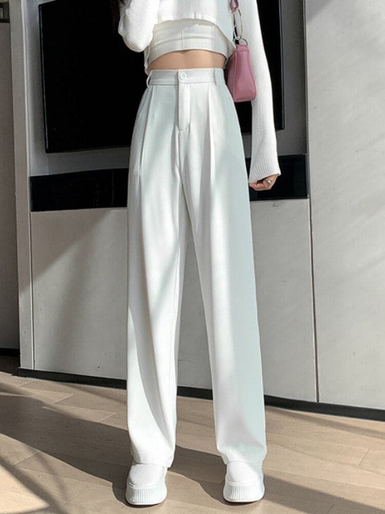 Women's Pants - High Waist Wide Leg - Elegant Fit - Comfortable Lightweight Design