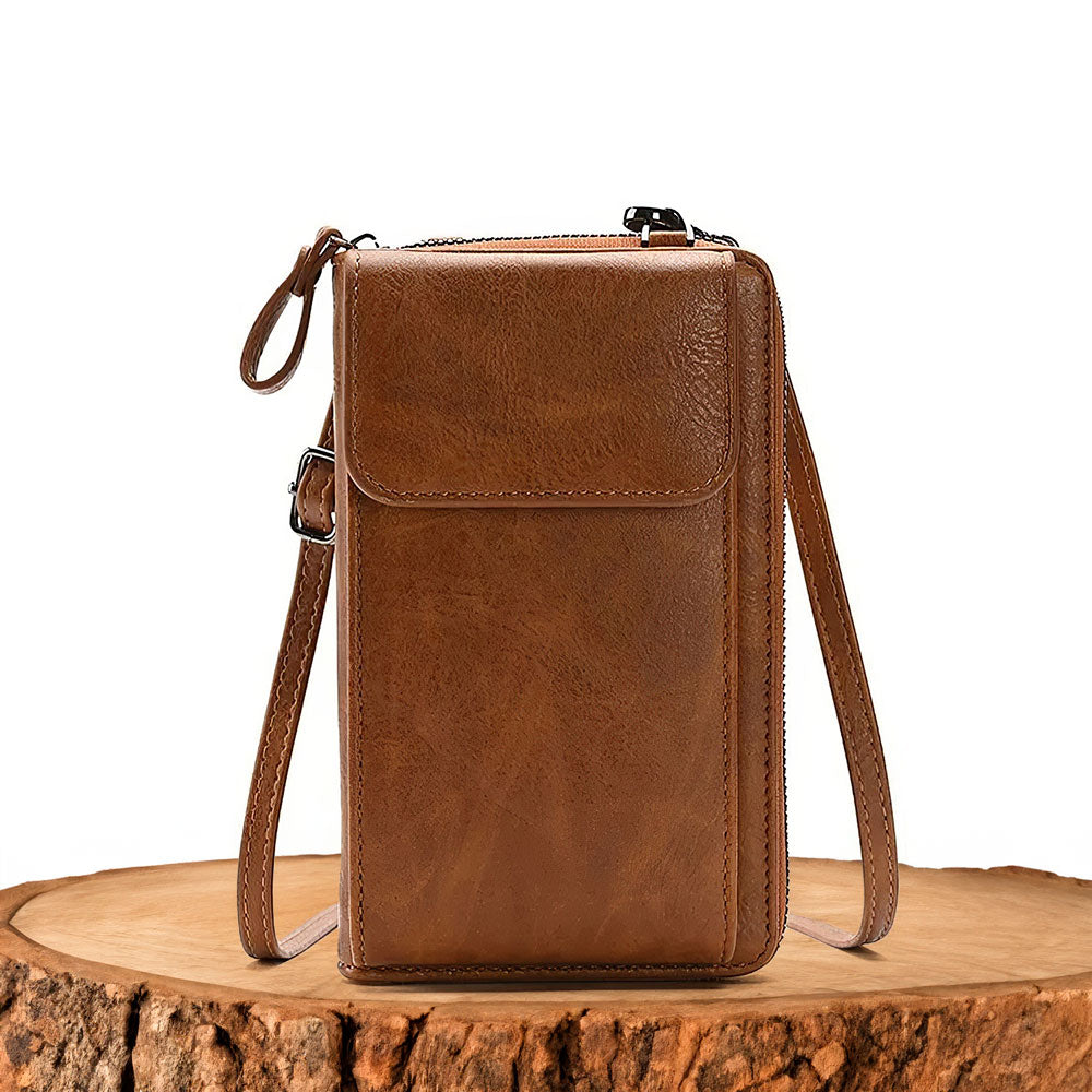 Amelia Compact Crossbody Wallet Bag | Flap Closure Adjustable Strap Bag