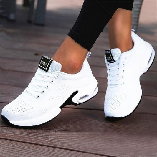 Women's Sneakers - Breathable Mesh - Shock-Absorbing Sole - Comfortable Fit