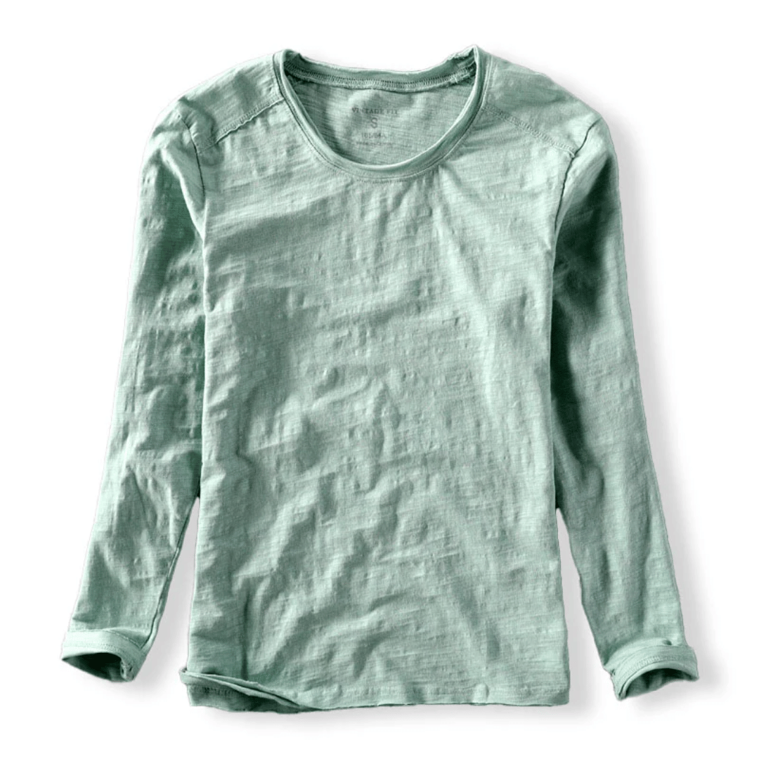 Classic Crew Neck Long Sleeve T-Shirt for Men – Lightweight Everyday Comfort