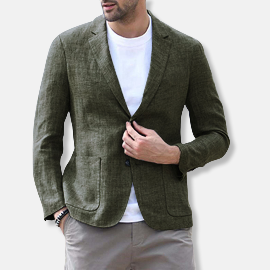 Men's Blazer – Slim Fit – Breathable Mix – Single Button – Classic Notch Lapel