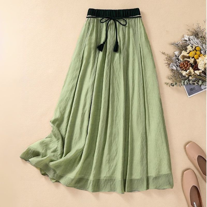Pleated A-Line Maxi Skirt for Women – Comfortable Casual Style