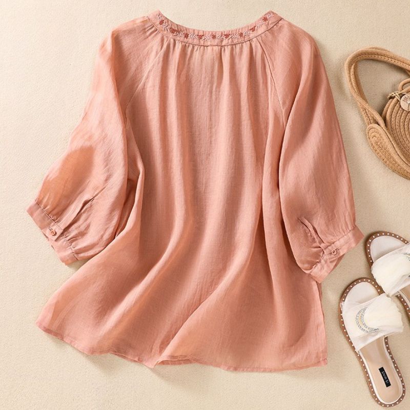 Relaxed Fit Embroidered Blouse for Women – Stylish & Comfortable Design