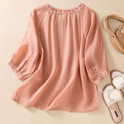 Relaxed Fit Embroidered Blouse for Women – Stylish & Comfortable Design