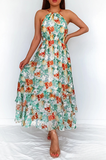 Women Maxi Dress - Halterneck - Elegant Fit - Light and Breathable