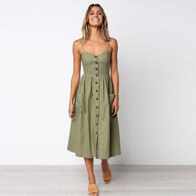 Luna - Elegant full dress with spaghetti straps