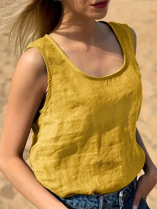 Women's Top – Sleeveless Lightweight Design – Round Neck – Breathable and Relaxed Fit