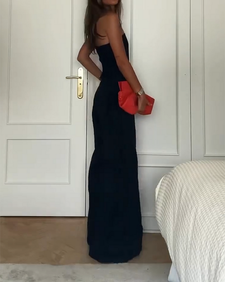 Women's Strapless Jumpsuit - Flowy Fit - Wide Leg - Elegant & Comfortable