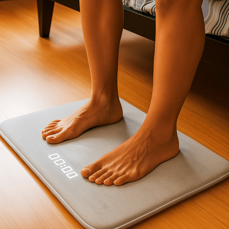Minimalist Rug Alarm Clock with Pressure Sensor