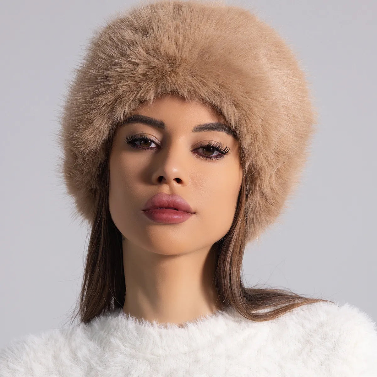 Isla Fitted Faux Fur Hat | Solid Full Crown Faux Fur Hat