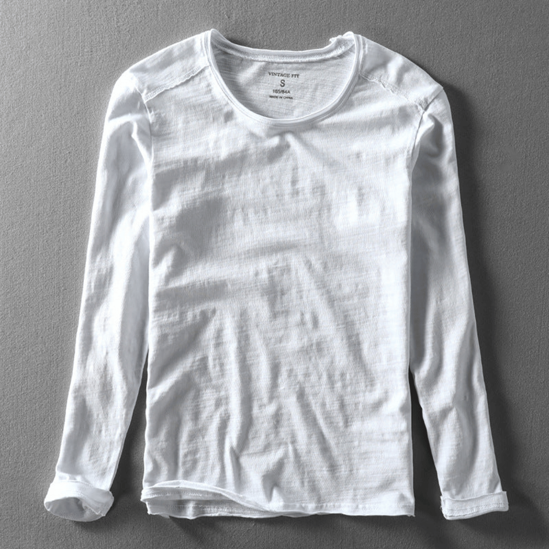 Classic Crew Neck Long Sleeve T-Shirt for Men – Lightweight Everyday Comfort