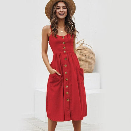 Luna - Elegant full dress with spaghetti straps