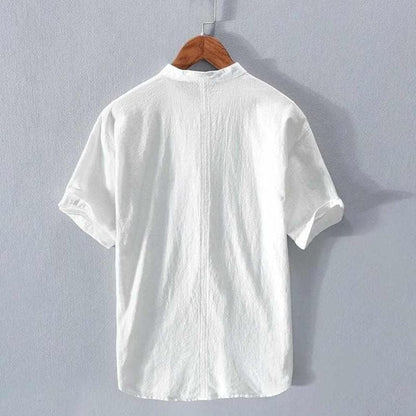 Men's Shirt - Light and Breathable - Henley Collar - Short Sleeve - Casual Fit