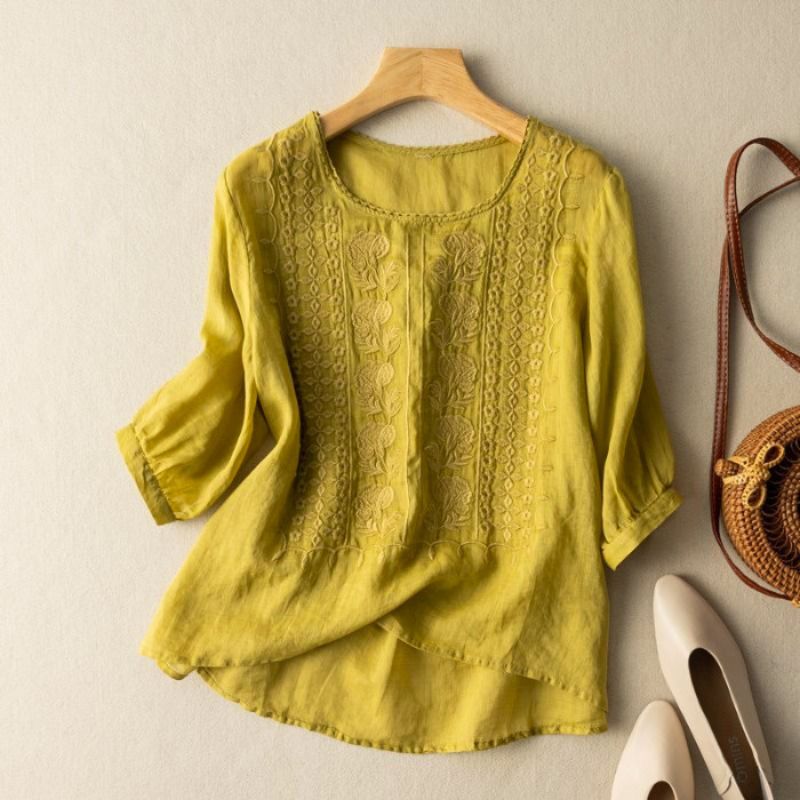 Relaxed Fit Embroidered Blouse for Women – Comfortable Casual Elegance