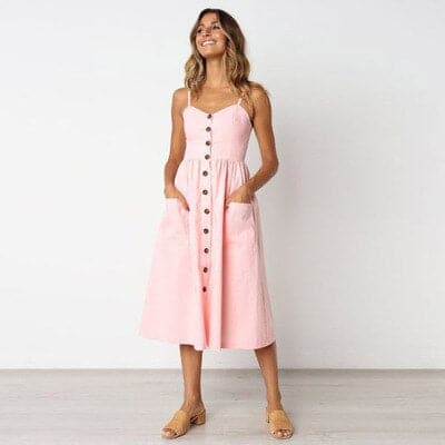 Luna - Elegant full dress with spaghetti straps