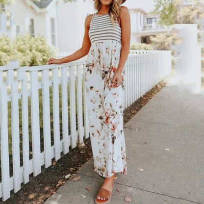 Marianna - Classic Sleeveless Maxi Dress with High Elastic Waist