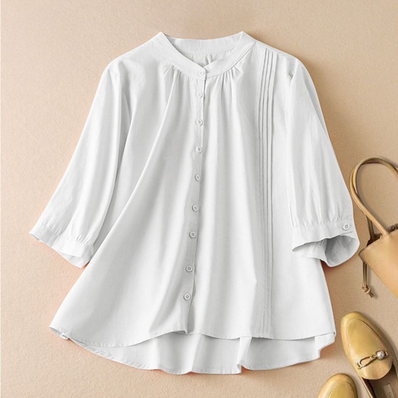 Relaxed Fit Button Front Blouse for Women – Lightweight Everyday Elegance