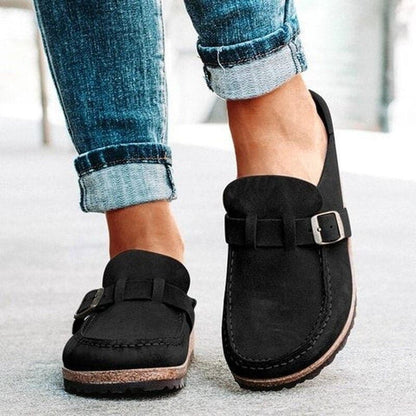 Women's Clogs - Soft Upper - Adjustable Strap - Cork Sole Comfort Slip-on