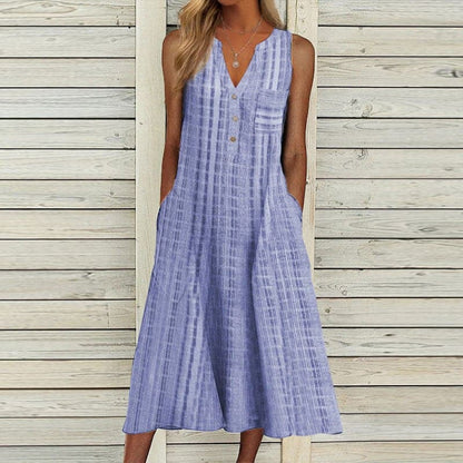 Morgane - Elegant maxi dress with side pockets