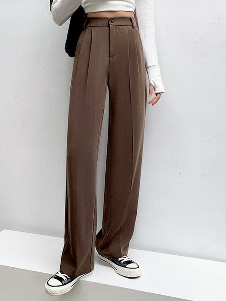 Women's Pants - High Waist Wide Leg - Elegant Fit - Comfortable Lightweight Design